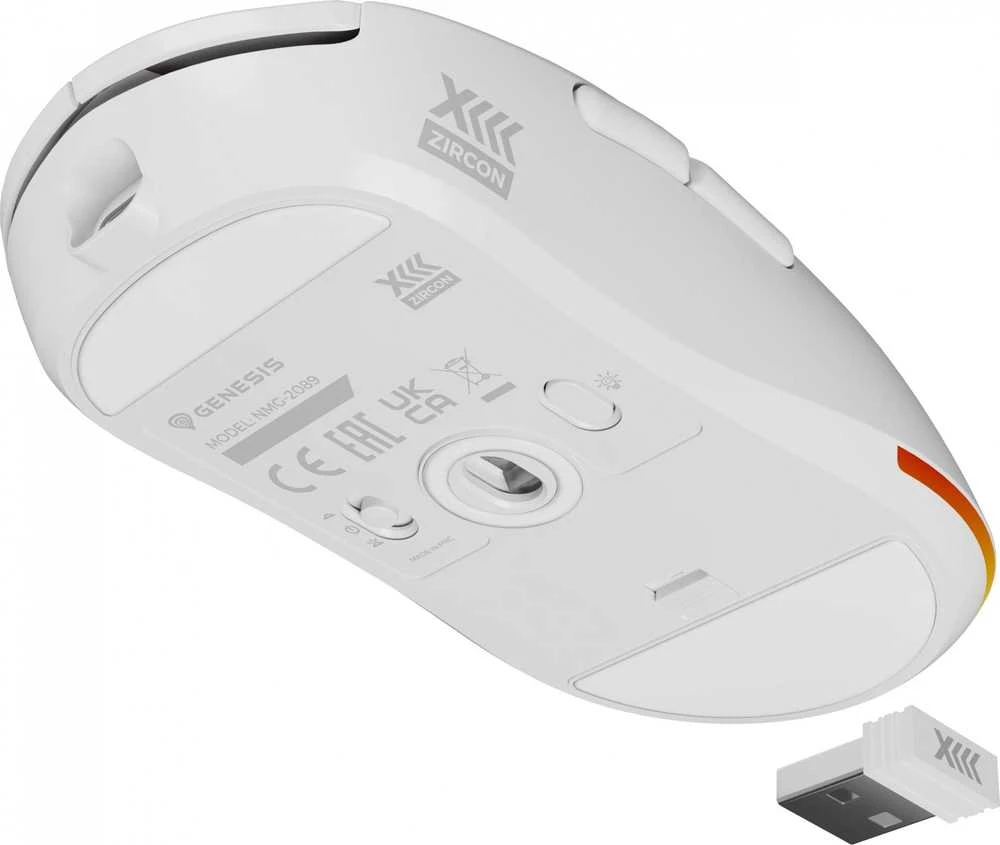 Genesis Zircon XIII Custom | Pelė žaidimams | Wireless | 2.4 GHz, USB | Baltas