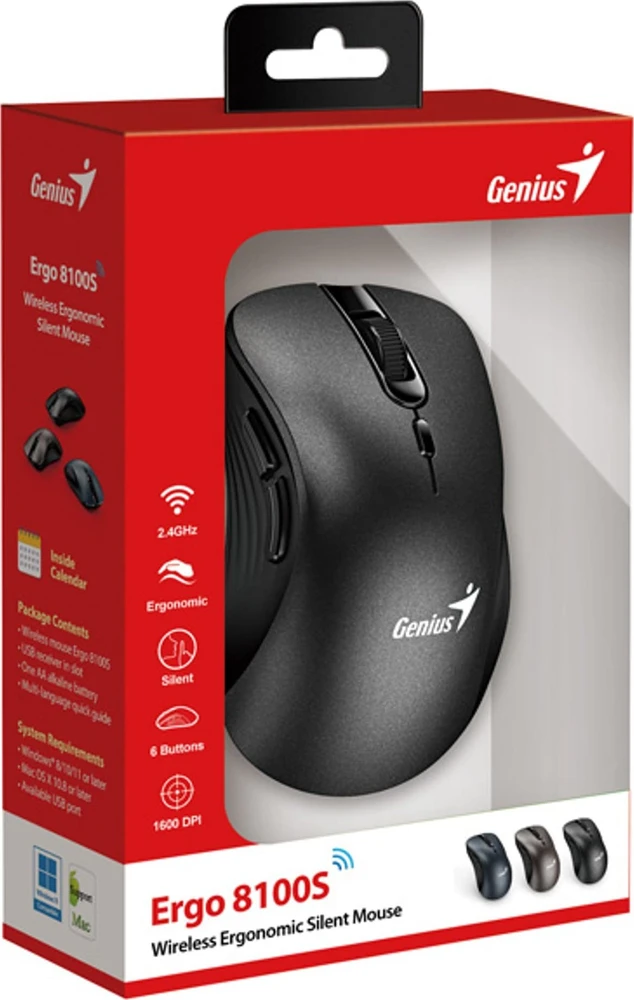Pelė Genius Ergo 8100S Juodas (31030040400)