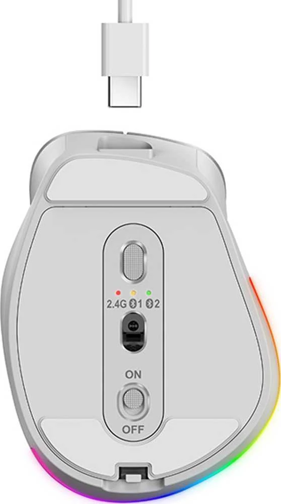 Bevielė pelė, Genius Ergo 9000S Pro, balta, optinė, 2400DPI