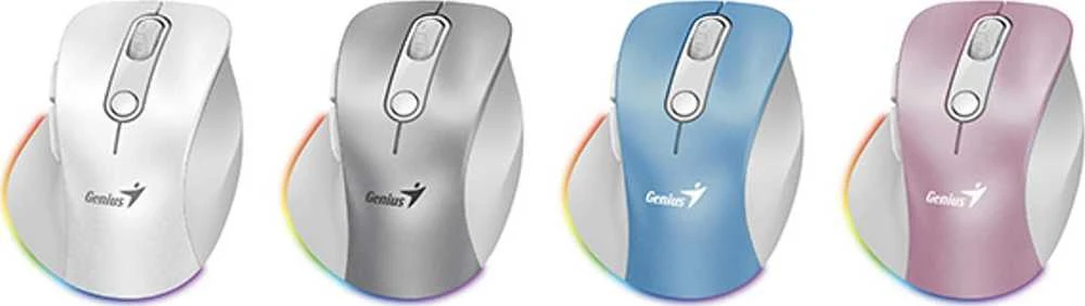 Genius Ergo 9000S Pro Bevielė pelė, balta ir-mėlyna, 2400DPI