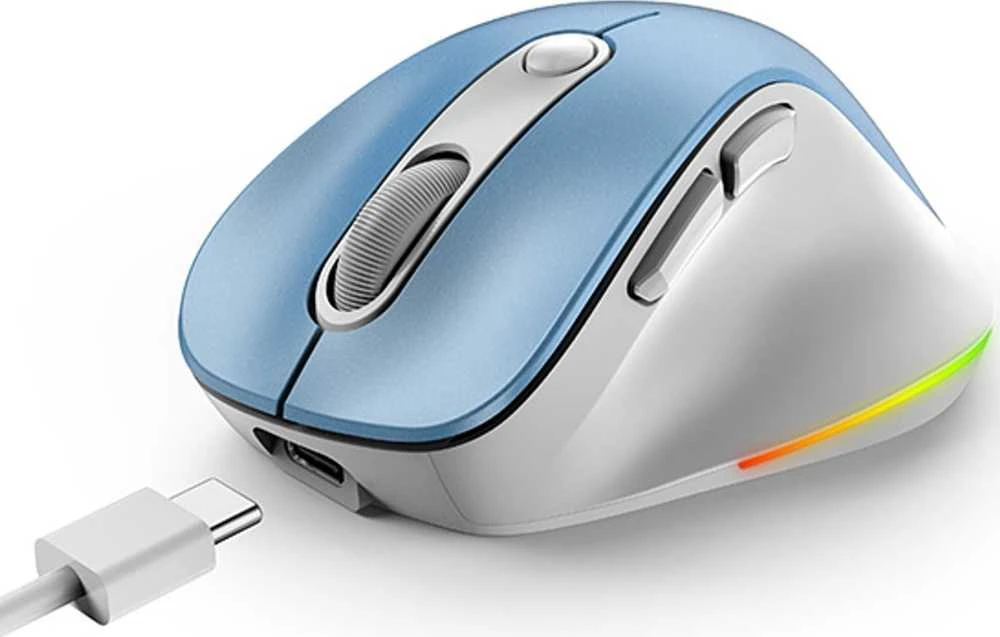 Genius Ergo 9000S Pro Bevielė pelė, balta ir-mėlyna, 2400DPI