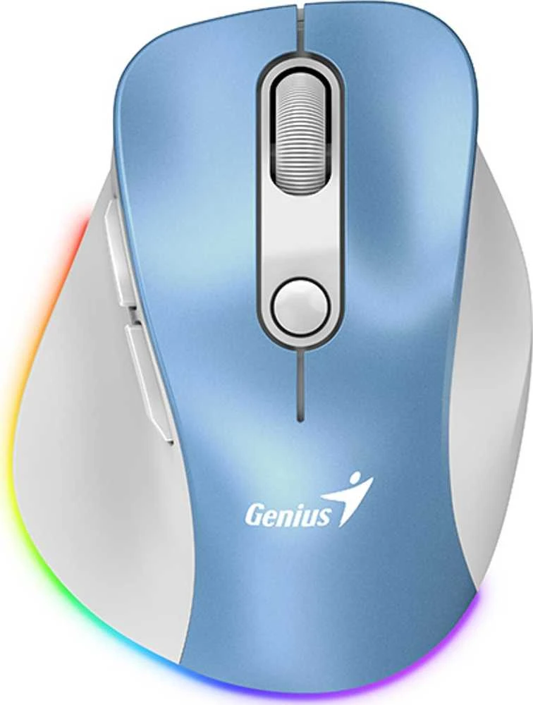 Genius Ergo 9000S Pro Bevielė pelė, balta ir-mėlyna, 2400DPI