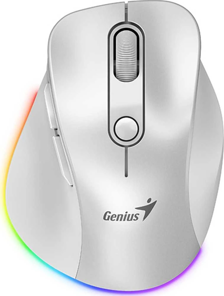 Bevielė pelė, Genius Ergo 9000S Pro, balta, optinė, 2400DPI