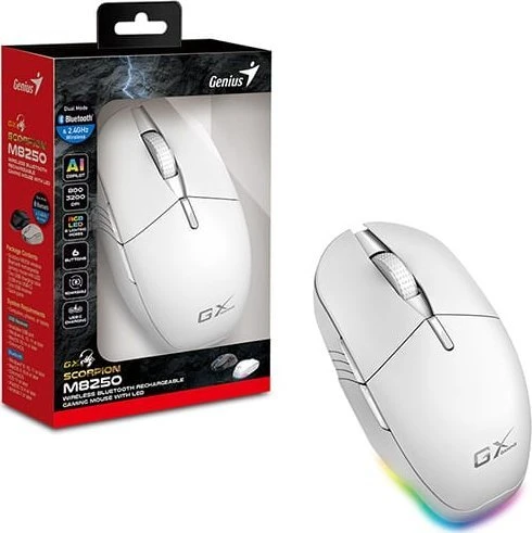 Genius GX GAMING Scorpion M8250 AI Bevielė pelė, balta, 3200DPI