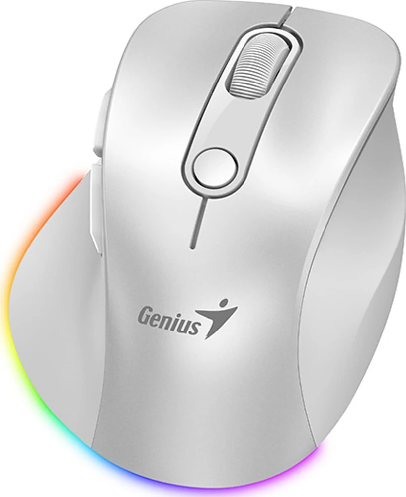 Bevielė pelė, Genius Ergo 9000S Pro, balta, optinė, 2400DPI
