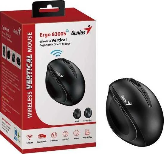 Genius Ergo 8300S Bevielė pelė, juoda, 1600DPI