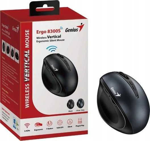 Genius Ergo 8300S Bevielė pelė, juoda-pilka, 1600DPI