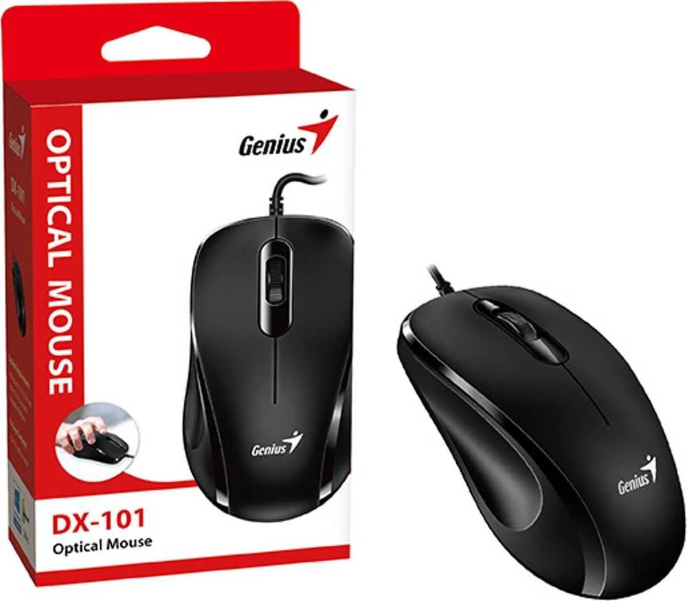 Genius DX-101 Pelė su laidu, juoda, 1200DPI