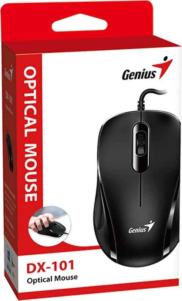 Genius DX-101 Pelė su laidu, juoda, 1200DPI