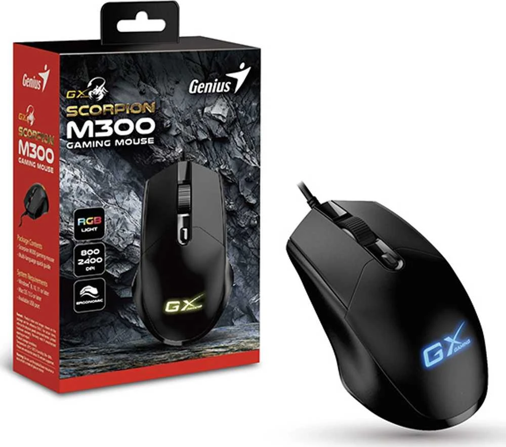 Genius GX Gaming Scorpion M300 Pelė su laidu, juoda, 2400DPI