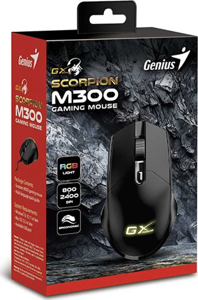 Genius GX Gaming Scorpion M300 Pelė su laidu, juoda, 2400DPI