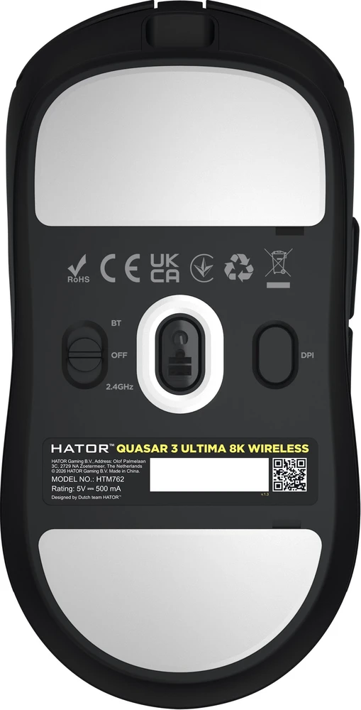 Pelė Myszka žaidimams Hator Quasar 3 Ultima 8K Wireless belaidė 30000 dpi optinė juoda