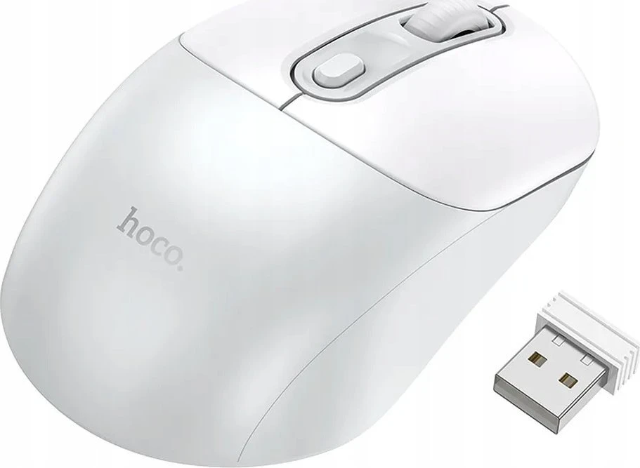 Belaidė pelė Hoco 2,4G 1600 dpi GM28 baltas pilka