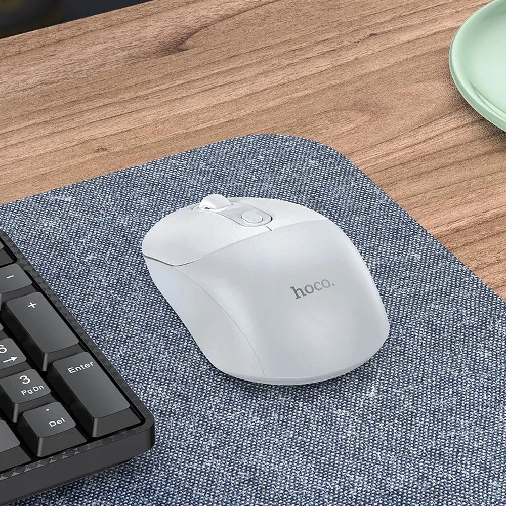 Belaidė pelė Hoco 2,4G 1600 dpi GM28 baltas pilka