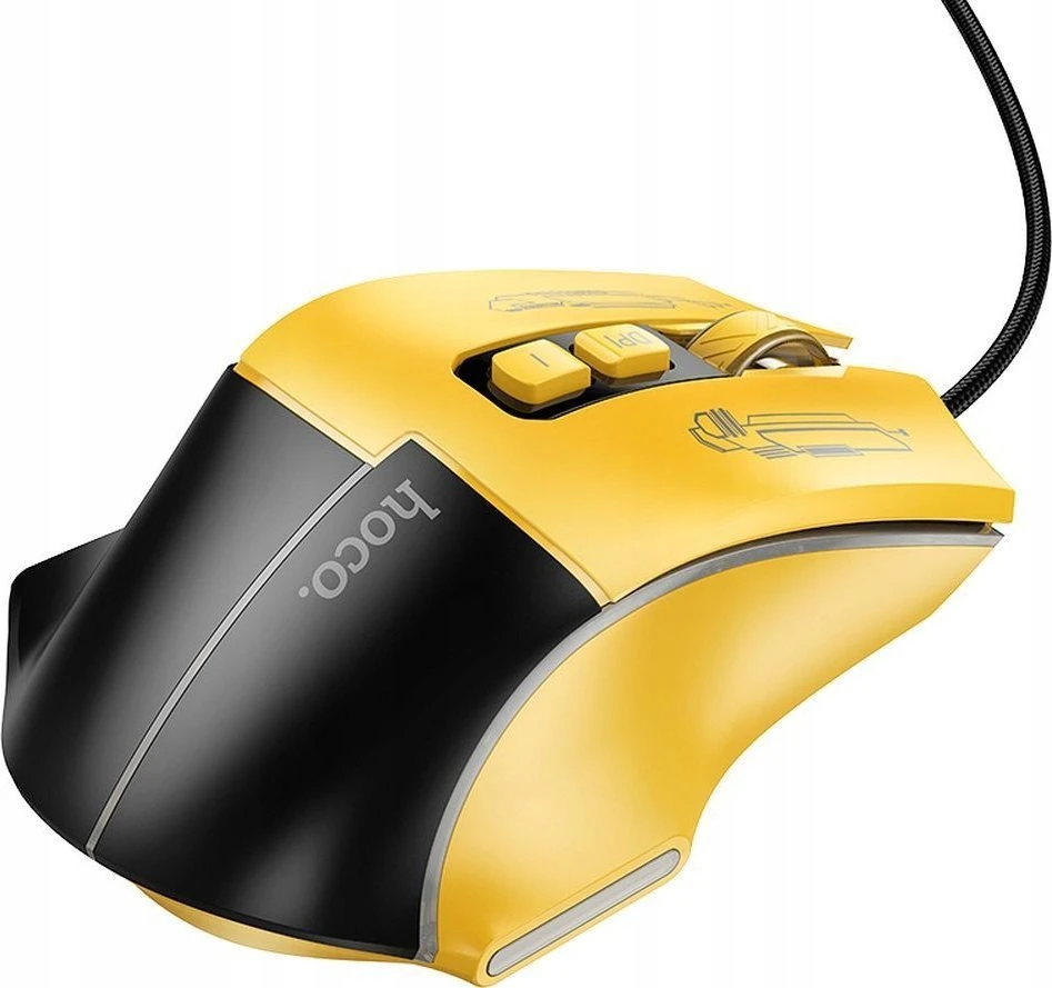 Wire pelė žaidimams Hoco USB A 3600 dpi GM31 juodas geltona