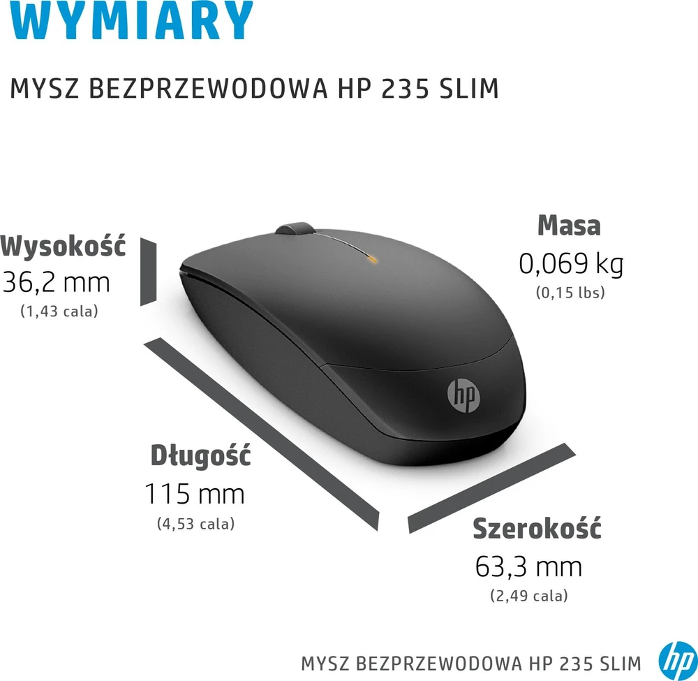 Hewlett Packard (HP) Pelė HP 235 Slim (4E407AA)