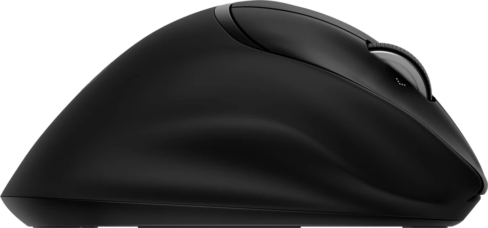HP 725M superkondensatorinis ergonomiškas pakreipimo belaidis „Bluetooth“ pelė - programuojamas, daugiapaviršinis, daugiaįrenginis, dviejų režimų, itin greitai įkraunamas, pusiau vertikalus pakreipimas, patogus silikoninis - Juodas