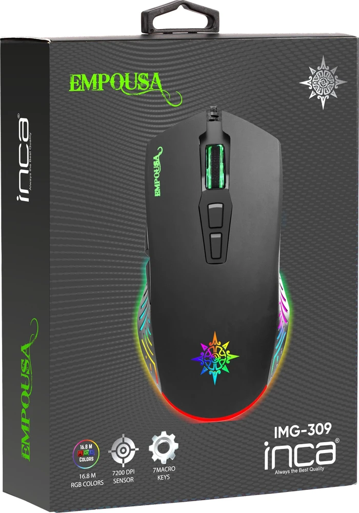 INCA EMPOUSA RGB MACRO keyYS PROFESIONALUS ŽAIDIMŲ PELĖ