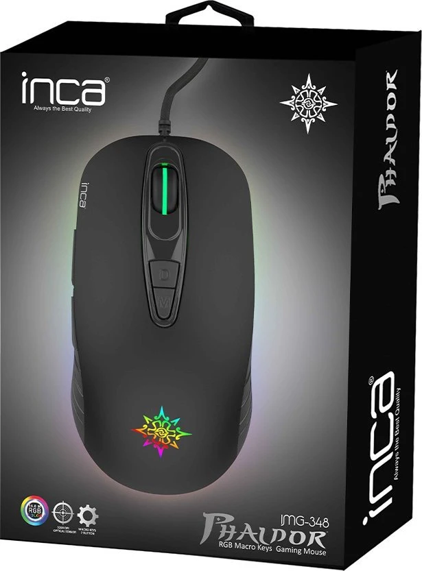 INCA PHALDOR RGB MACRO KEYS PROFESIONALUS ŽAIDIMŲ PELĖ