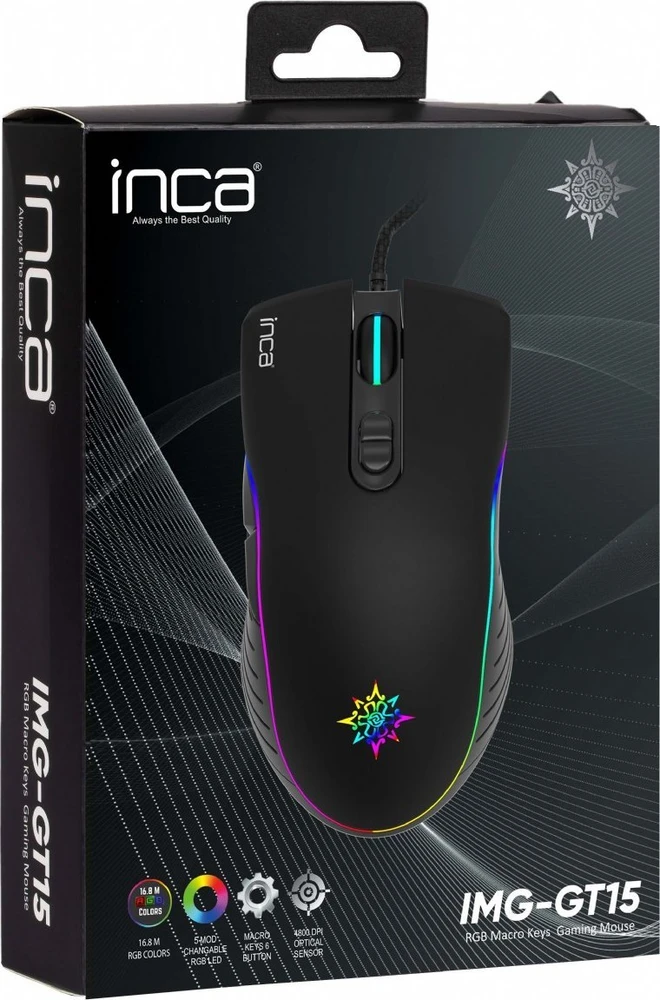 INCA RGB MACRO KEYS PROFESIONALUS ŽAIDIMŲ PELĖ