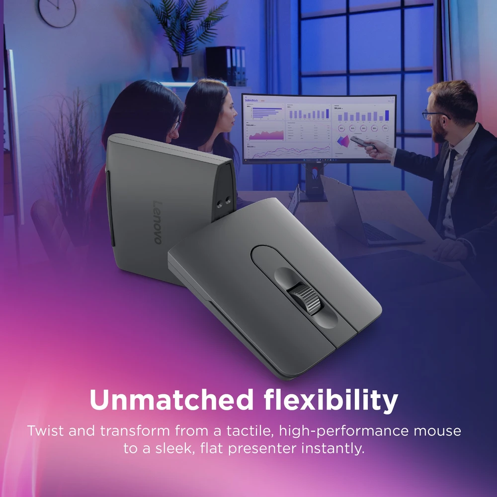 Lenovo ThinkPad Bluetooth Presenter Pelė (Aura Edition) | Wireless | Bluetooth | Thunder Pilkas