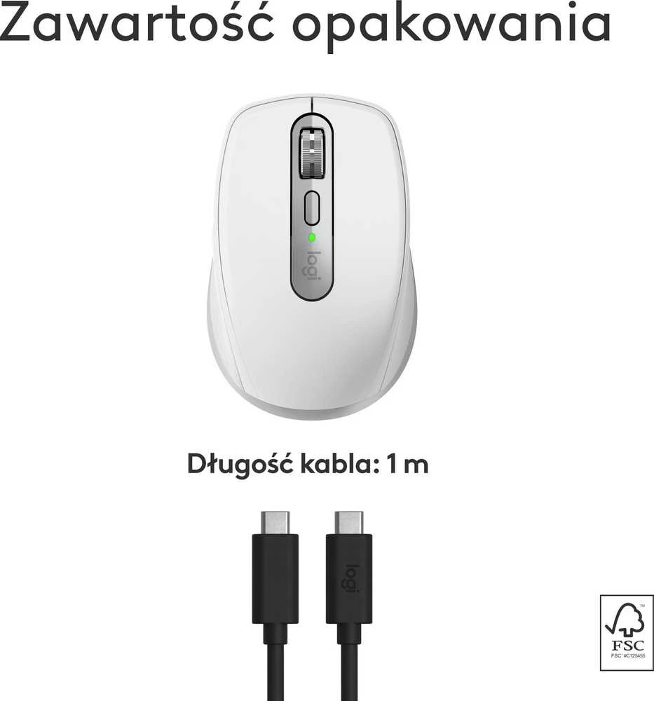 Pelė LOGITECH MX Anywhere 3S, skirta Mac – PALE Pilkas – BT – EMEA28-935