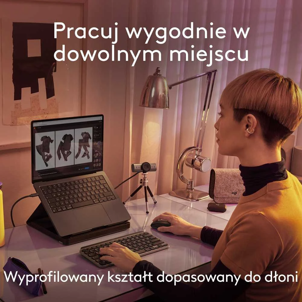 „Logitech MX Anywhere 3s“ belaidė pelė, skirta „Mac“, su grafito logotipu