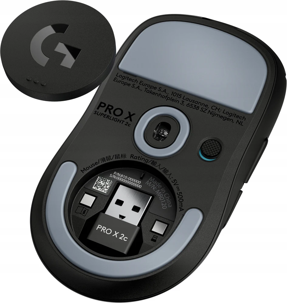 LOGITECH G PRO X SUPERLIGHT 2c compact belaidė pelė žaidimams - Juodas - 2.4GHZ - EER2-933
