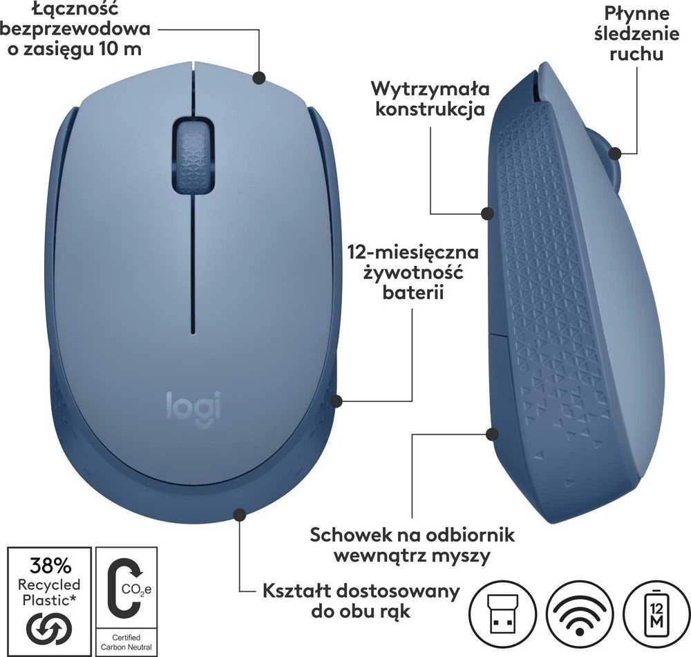 LOGITECH M171 Belaidė pelė - Mėlynas Pilkas