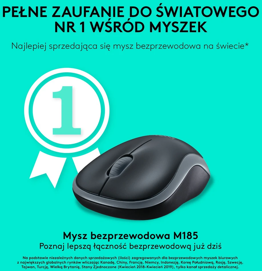 Bevielė pelė Logitech M185, Mėlyna
