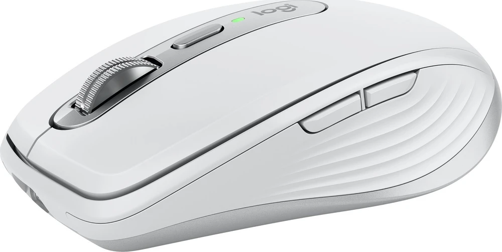 Belaidė pelė Logitech MX Anywhere 3S - RF belaidė + Bluetooth, lazerinis, 8000 DPI, Pale Pilkas (Baltas)