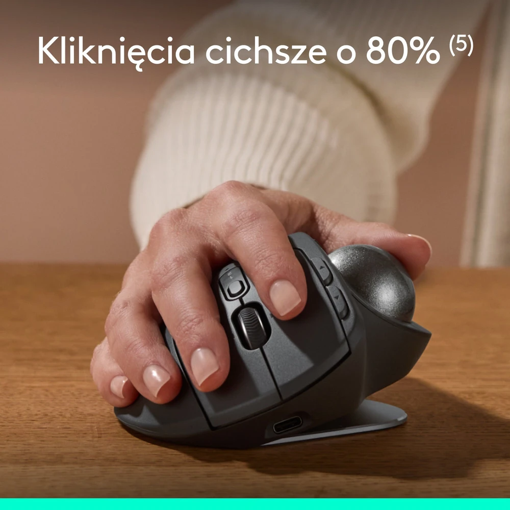 Logitech - MX Ergo S pažangus belaidis kamuoliukas, juodas