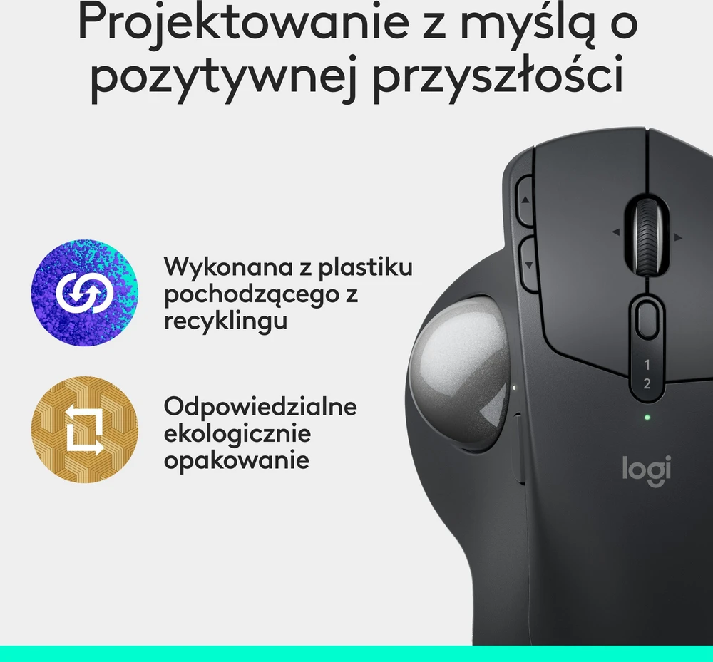 Logitech - MX Ergo S pažangus belaidis kamuoliukas, juodas