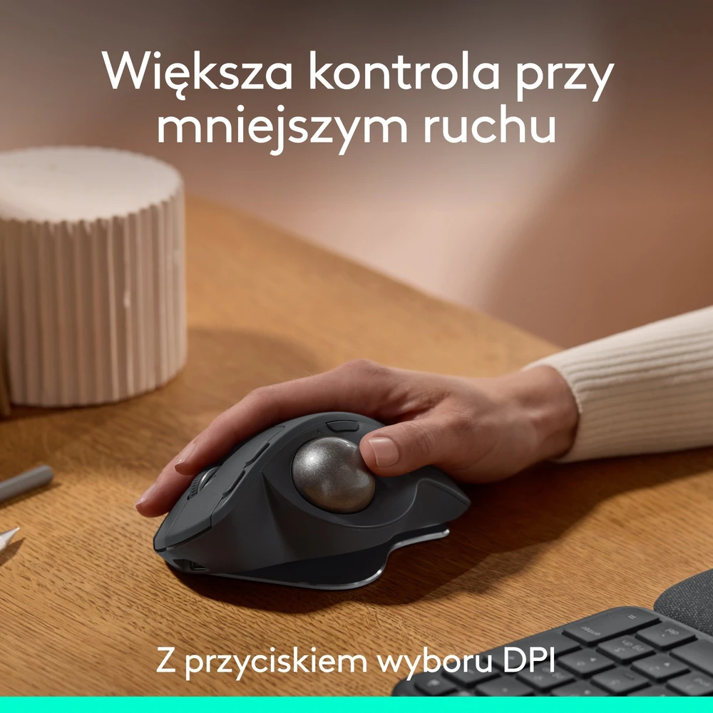 Logitech - MX Ergo S pažangus belaidis kamuoliukas, juodas