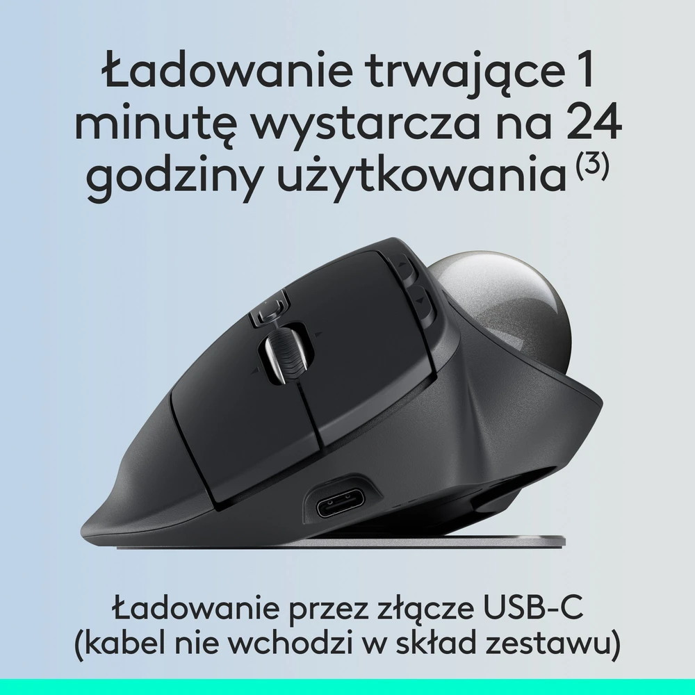 Logitech - MX Ergo S pažangus belaidis kamuoliukas, juodas
