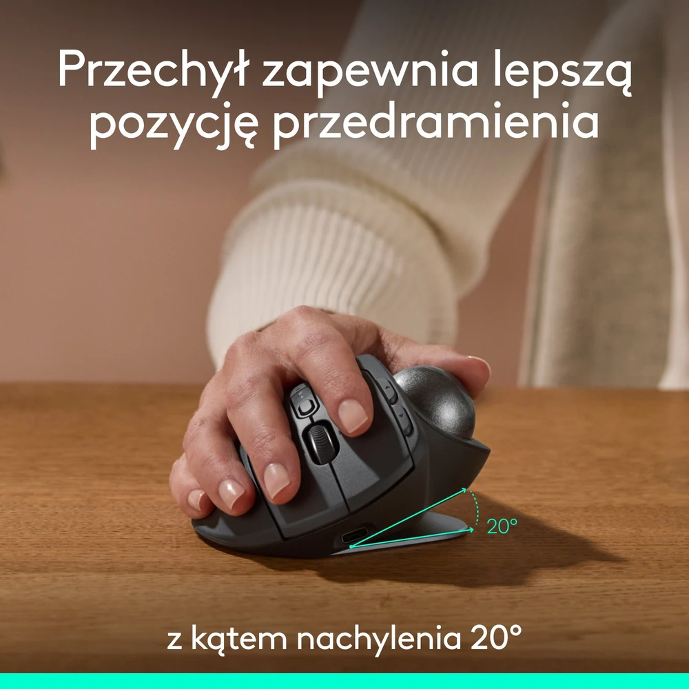 Logitech - MX Ergo S pažangus belaidis kamuoliukas, juodas