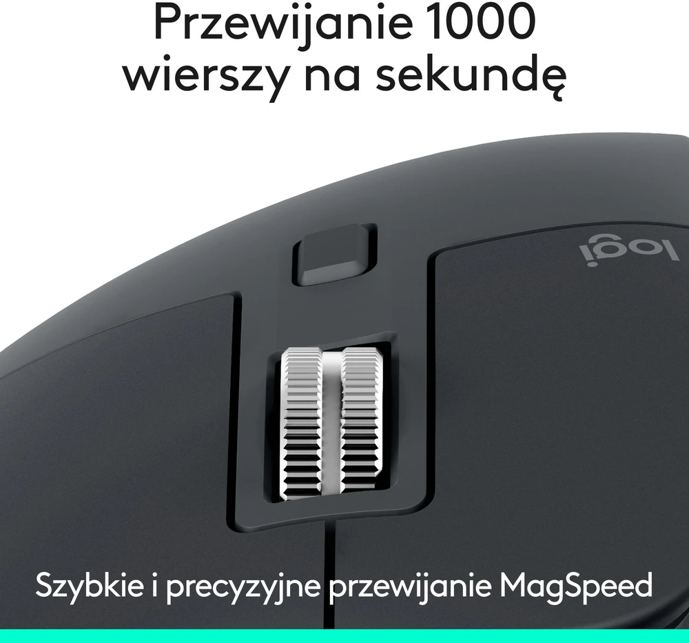 Belaidė pelė Logitech MX Master 3S, tamsiai pilka