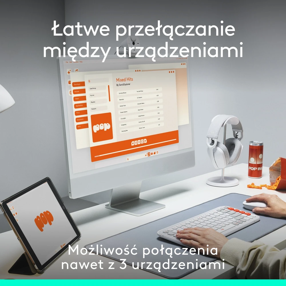 LOGITECH POP pelė su jaustukais – GRAPHITE – BT – EMEA28i-935 – FY25,TERRA