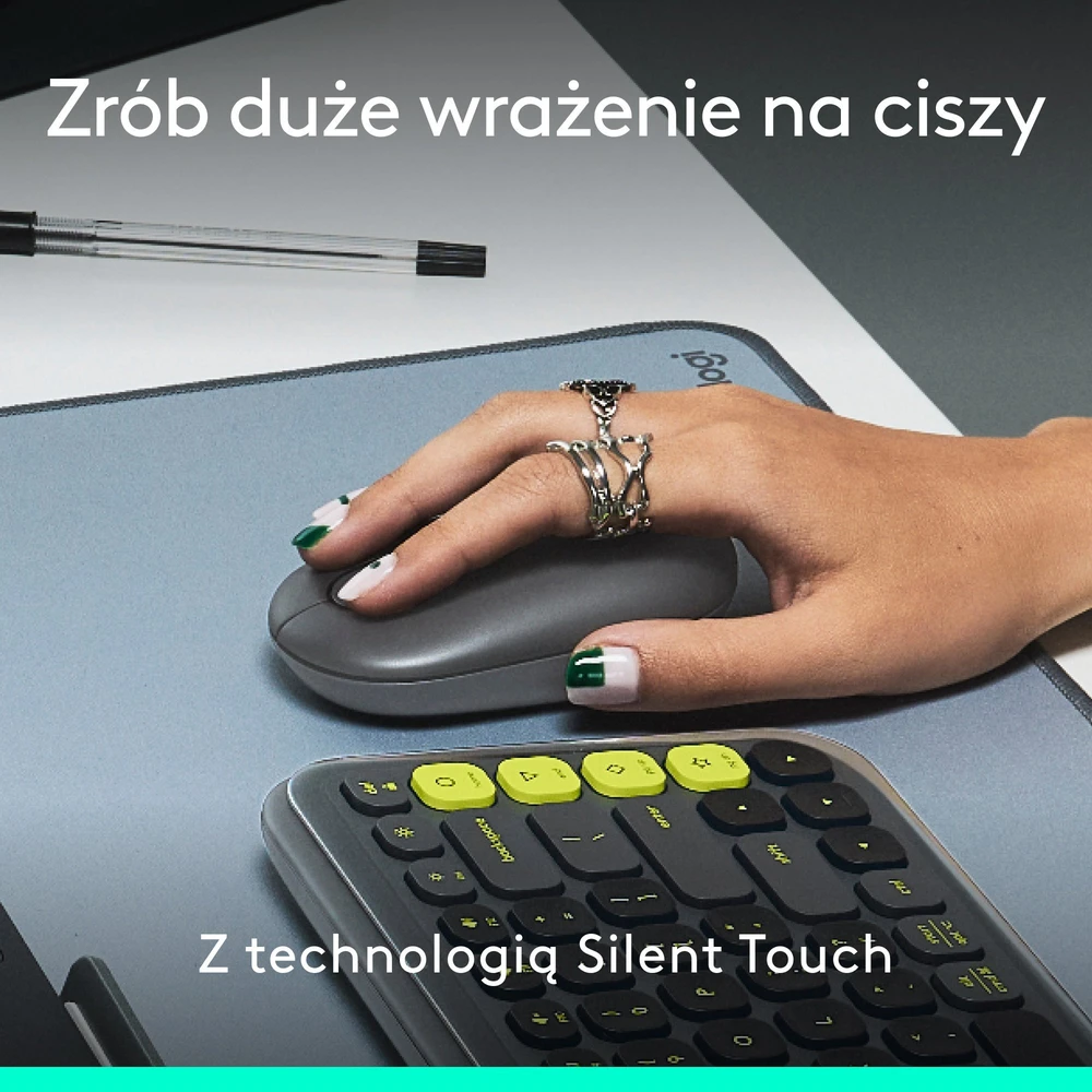 LOGITECH POP pelė su jaustukais – GRAPHITE – BT – EMEA28i-935 – FY25,TERRA
