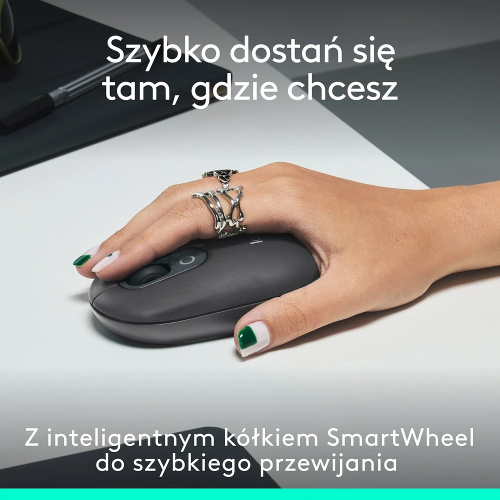 LOGITECH POP pelė su jaustukais – GRAPHITE – BT – EMEA28i-935 – FY25,TERRA