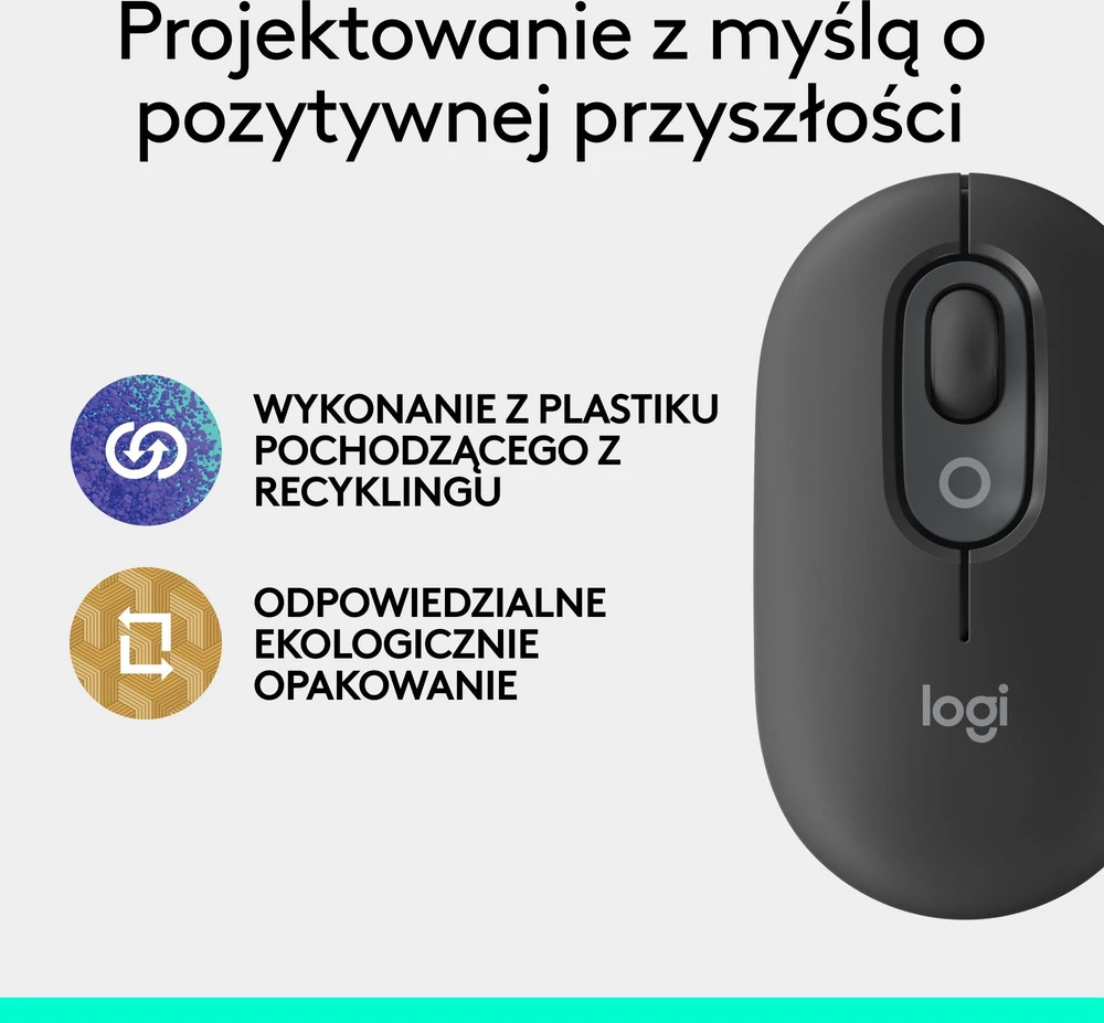 LOGITECH POP pelė su jaustukais – GRAPHITE – BT – EMEA28i-935 – FY25,TERRA
