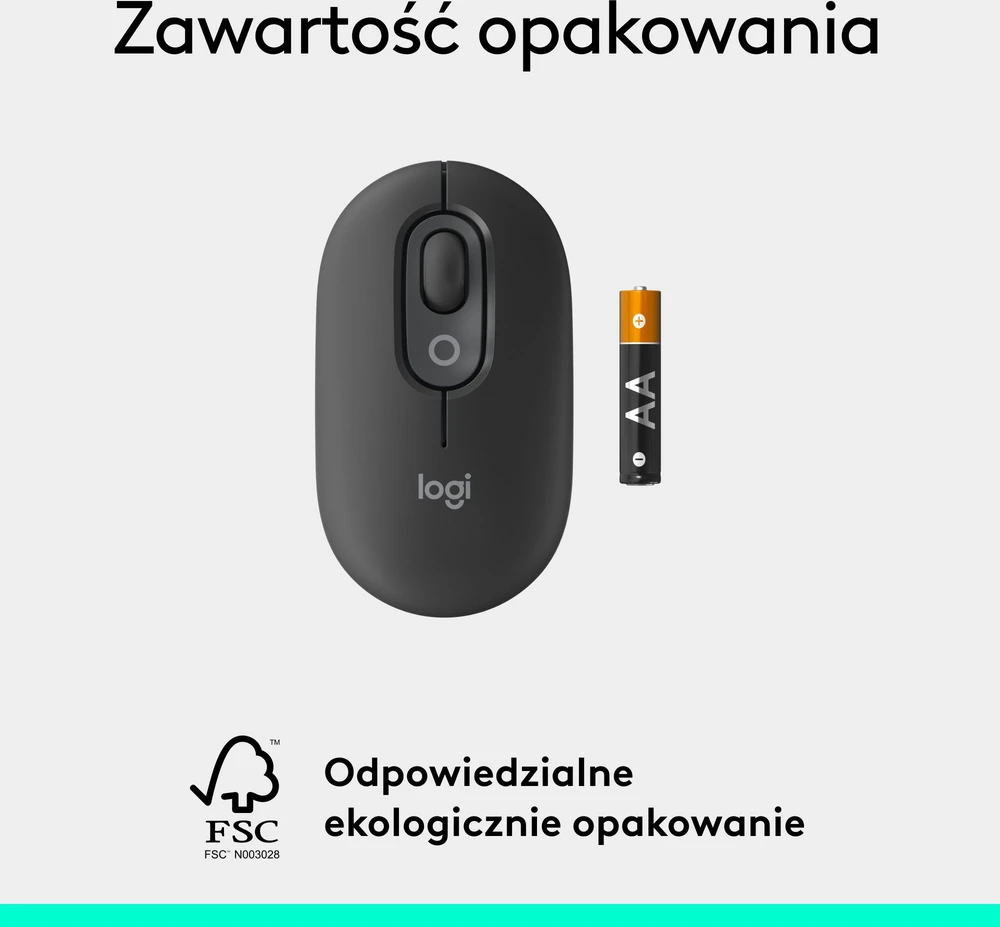 LOGITECH POP pelė su jaustukais – GRAPHITE – BT – EMEA28i-935 – FY25,TERRA
