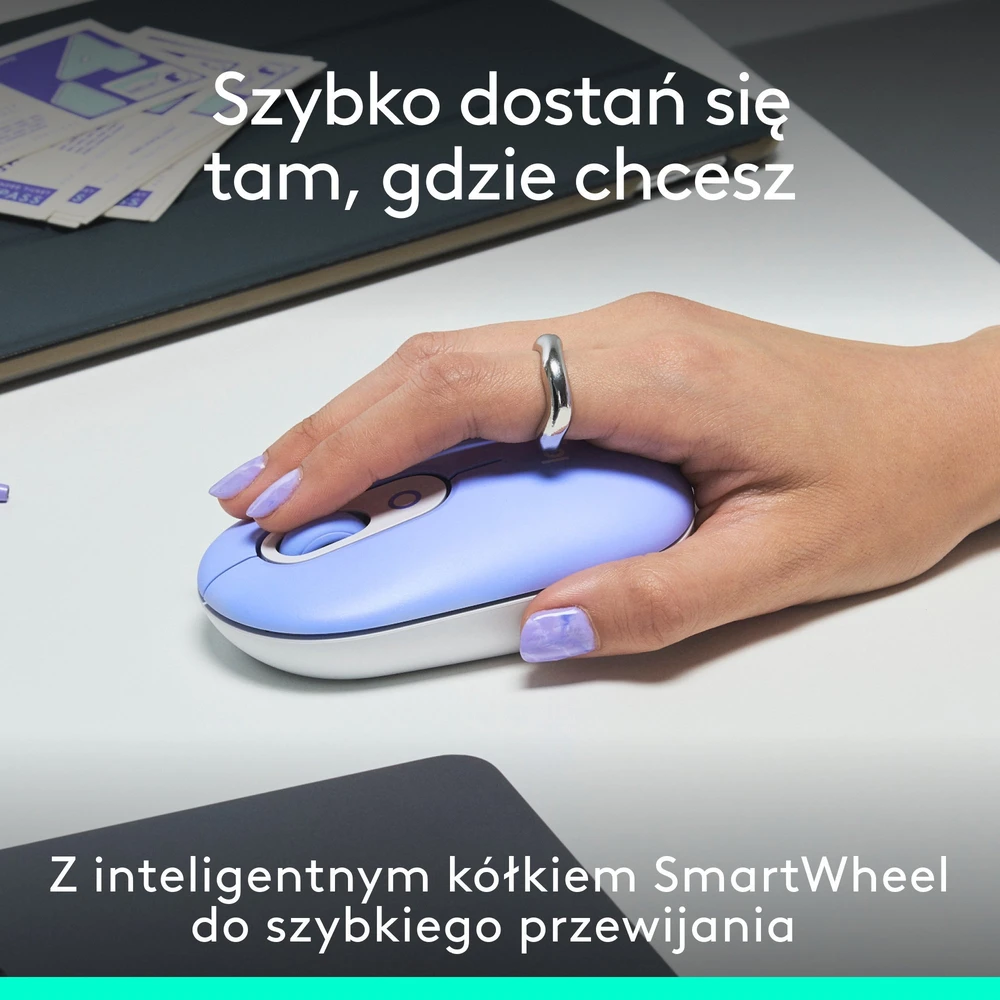 Myszka Logitech POP ICON Pelė belaidė violetinė