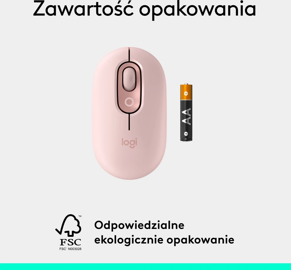 LOGITECH POP pelė su jaustukais – ROSE – BT – EMEA28i-935 – FY25,TERRA
