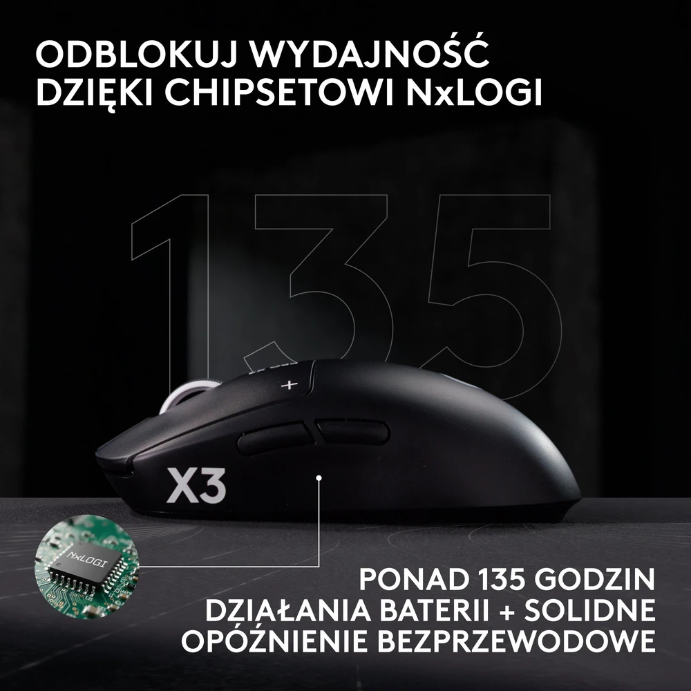 Pelė Logitech Superstrike X3 Juodas