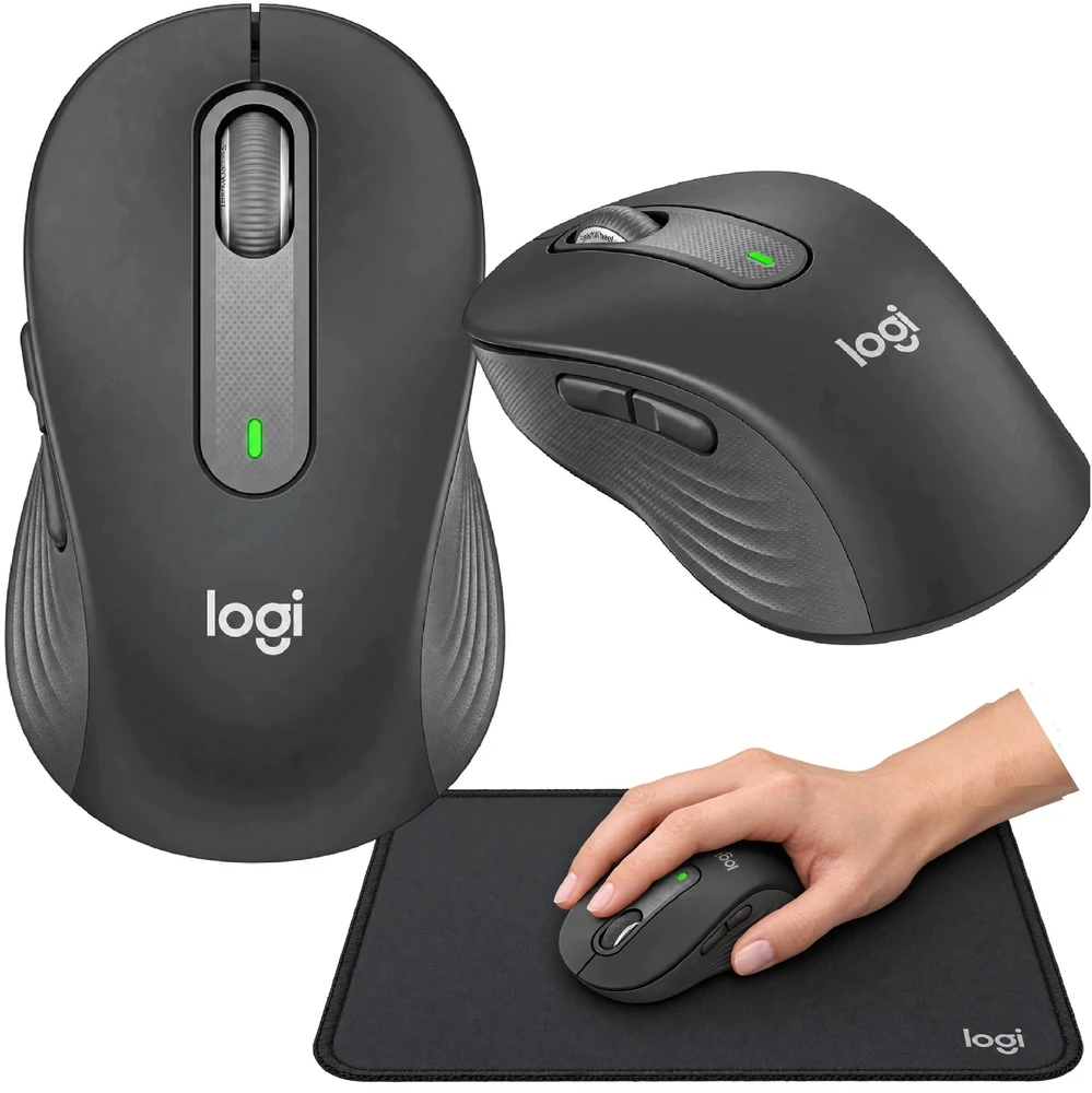 Pelė Logitech Signature M650 Belaidė pelė With Pelės kilimėlis graphite (910-007924)