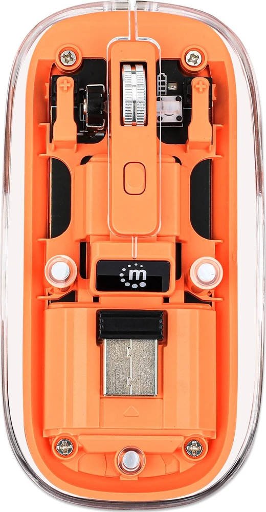 Manhattan Belaidė pelė 2.4GHz RF USB 1600dpi skaidri