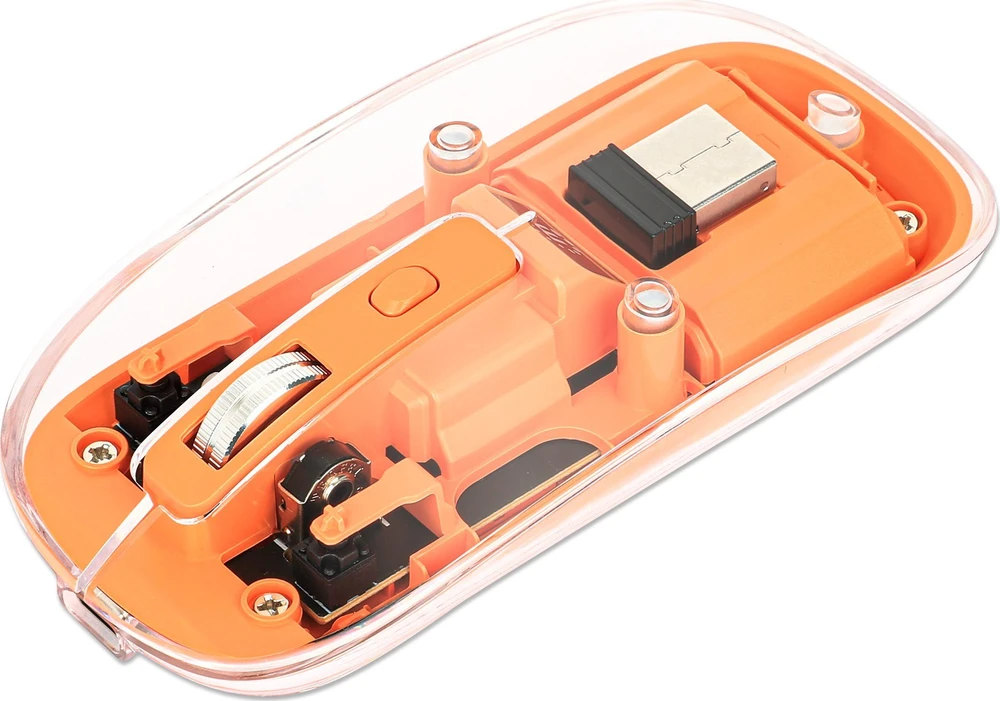 Manhattan Belaidė pelė 2.4GHz RF USB 1600dpi skaidri