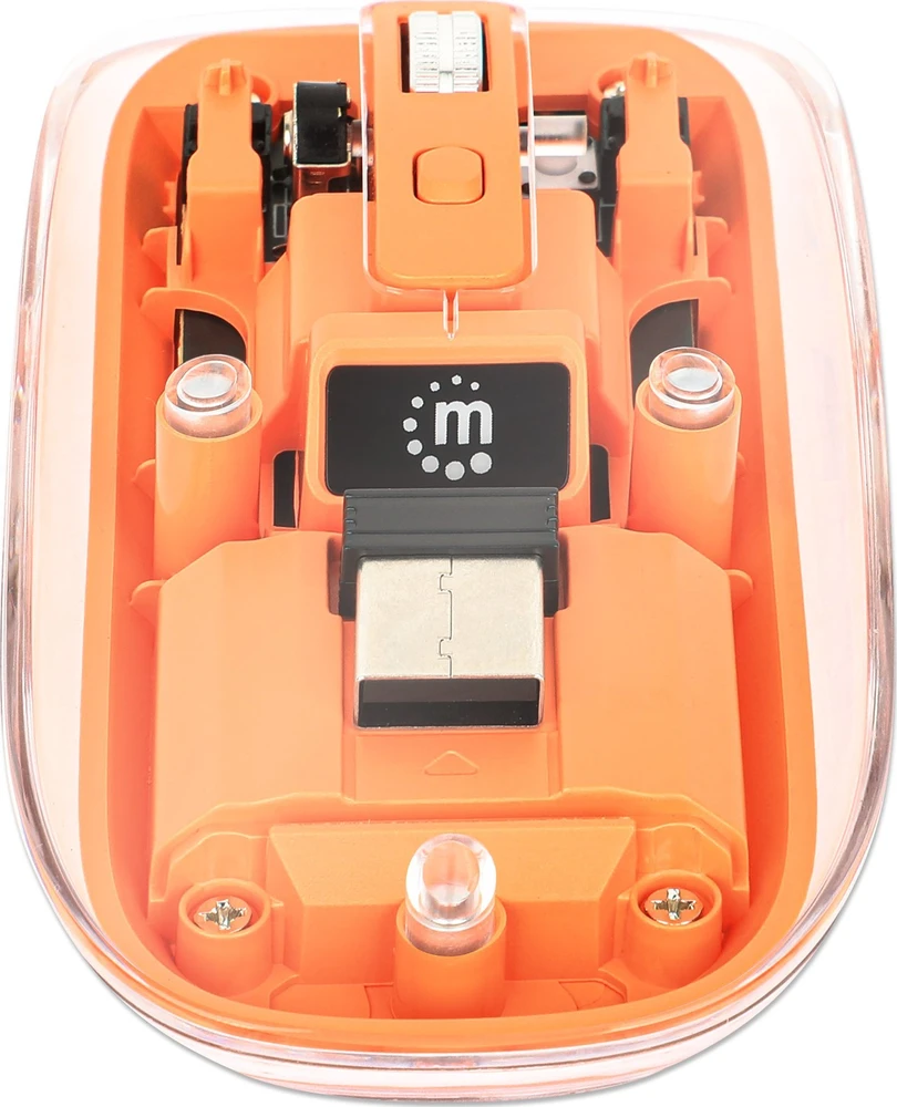 Manhattan Belaidė pelė 2.4GHz RF USB 1600dpi skaidri