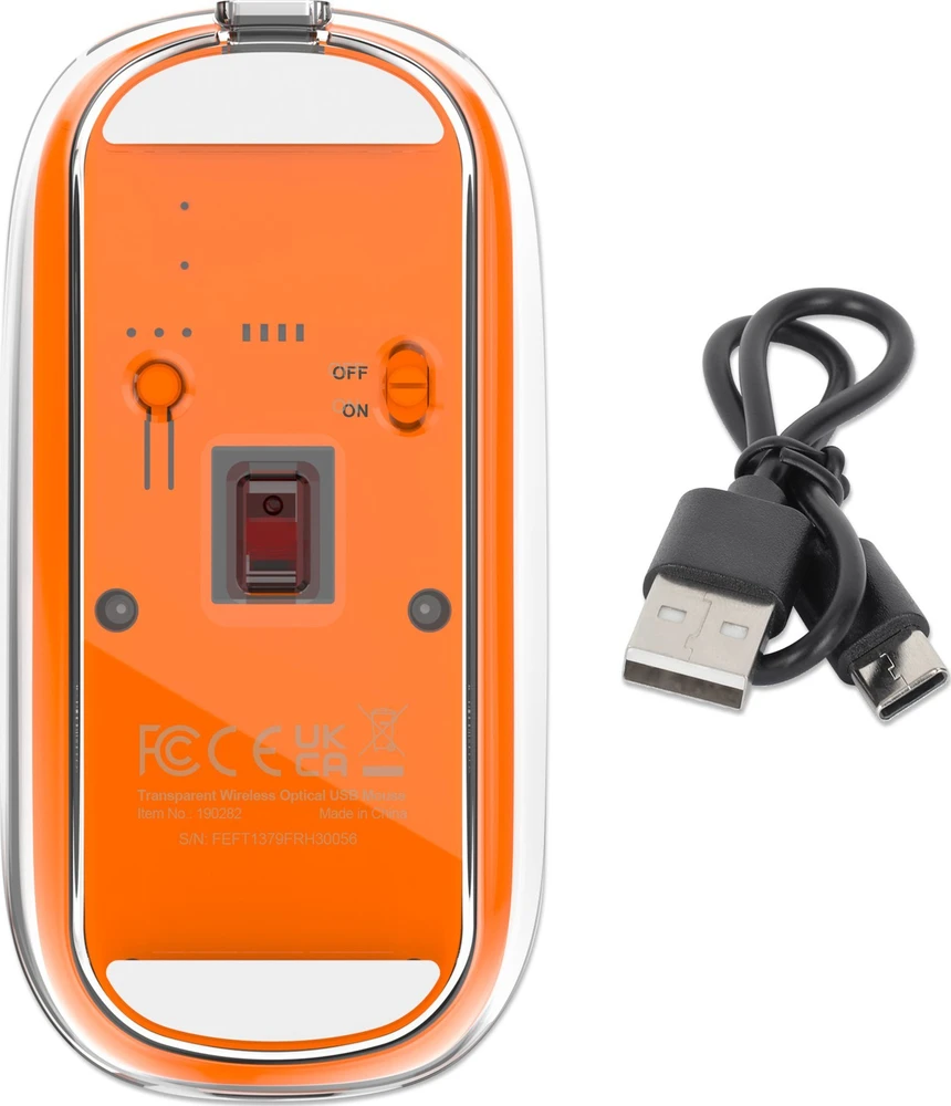 Manhattan Belaidė pelė 2.4GHz RF USB 1600dpi skaidri